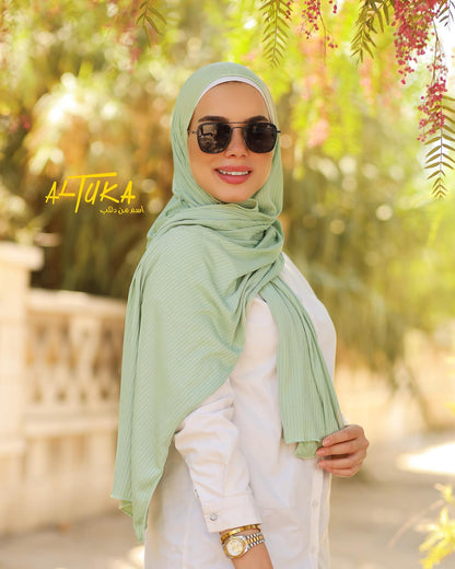 حجاب قطن كويتي مقلم