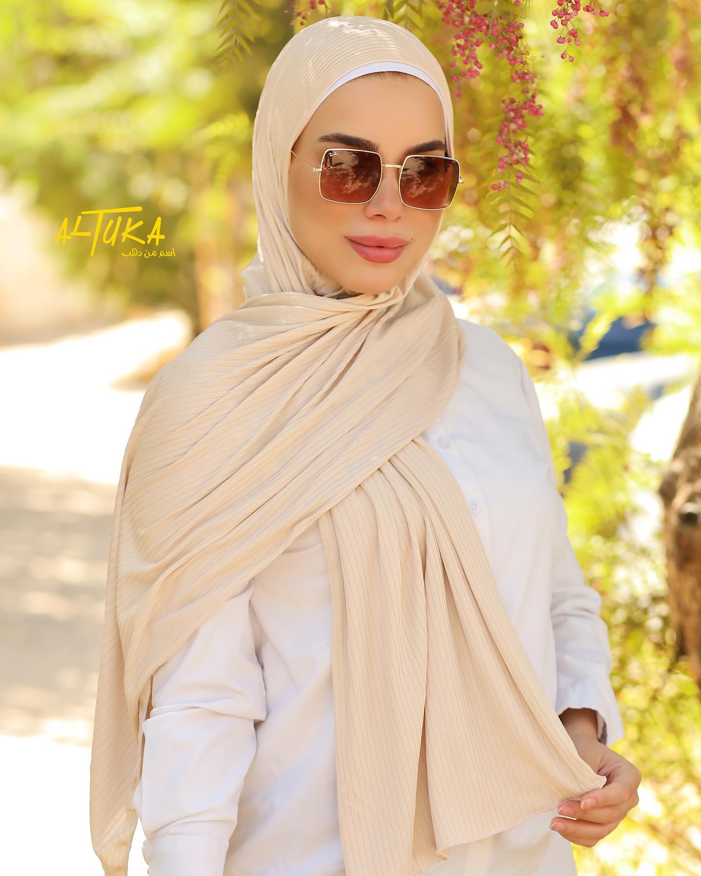 حجاب قطن كويتي مقلم