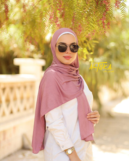 حجاب قطن كويتي مقلم