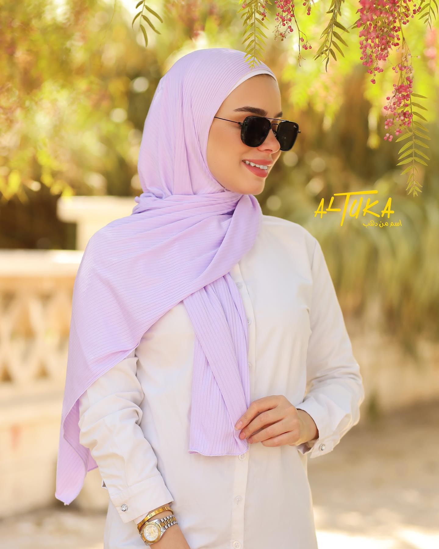 حجاب قطن كويتي مقلم