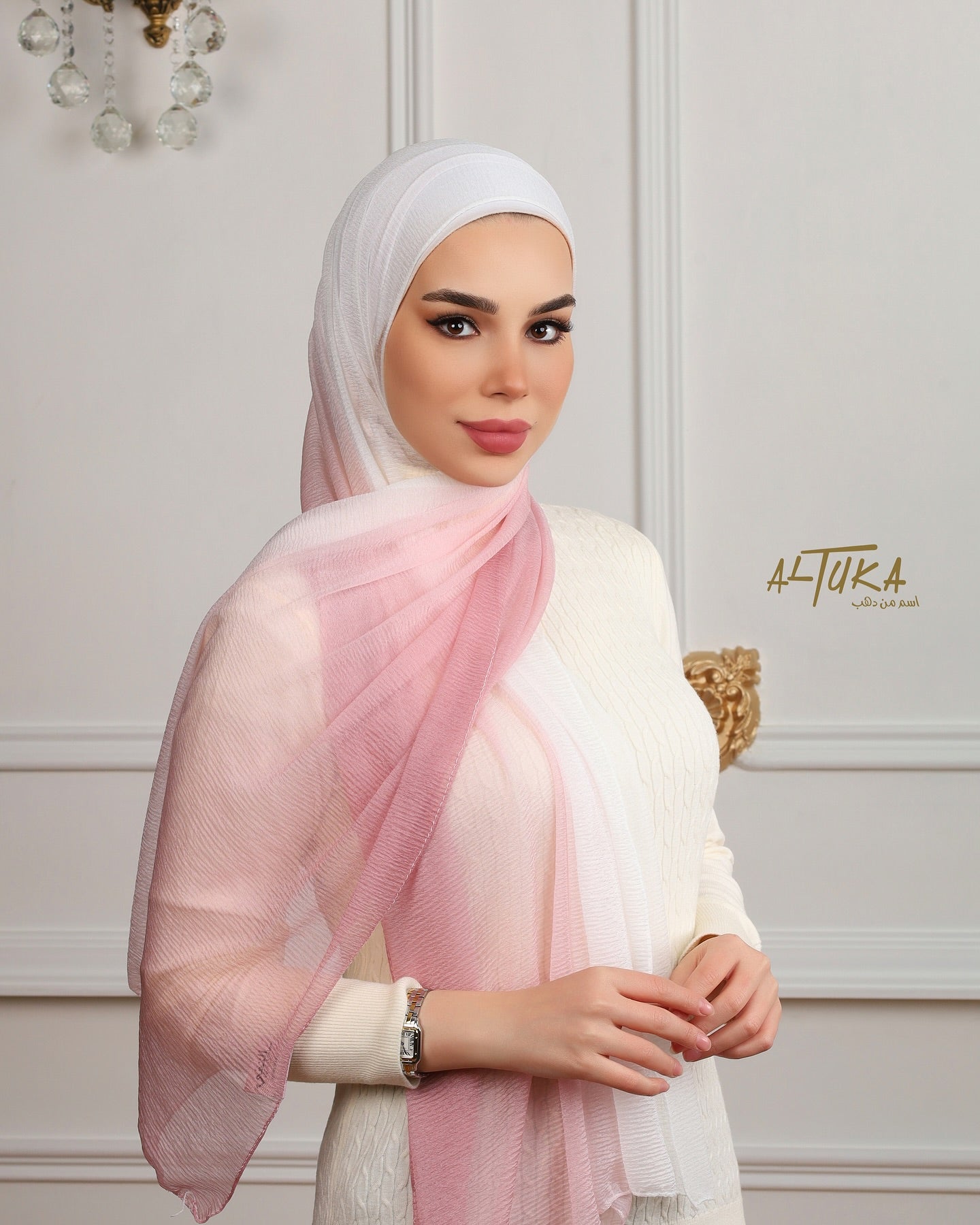 pink rainbow كشمير بينك مموج