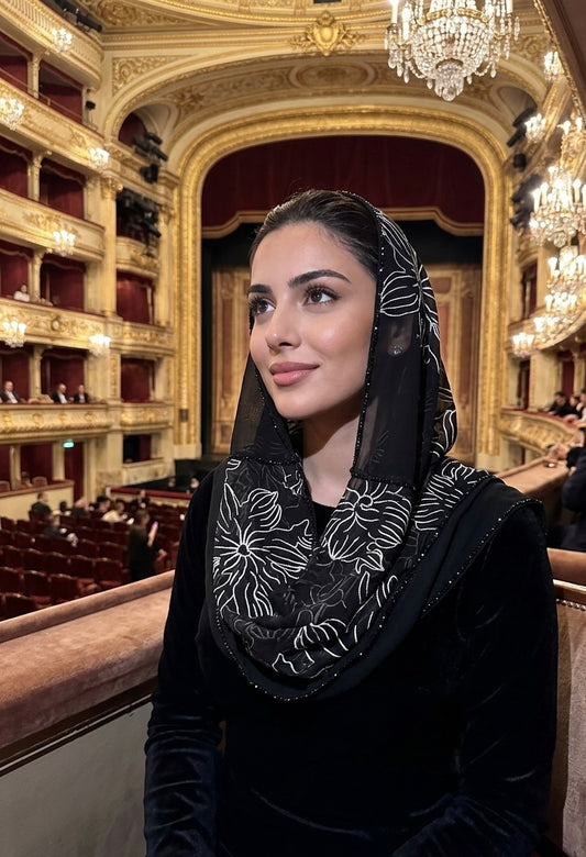 شال شيفون مع الماس