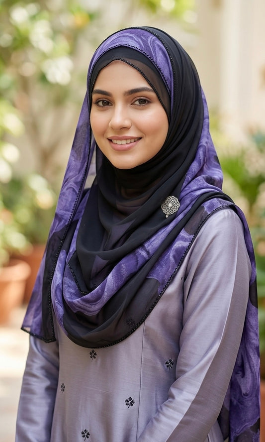 شال شيفون بالالماس