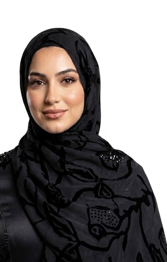 شال حرير مجكر