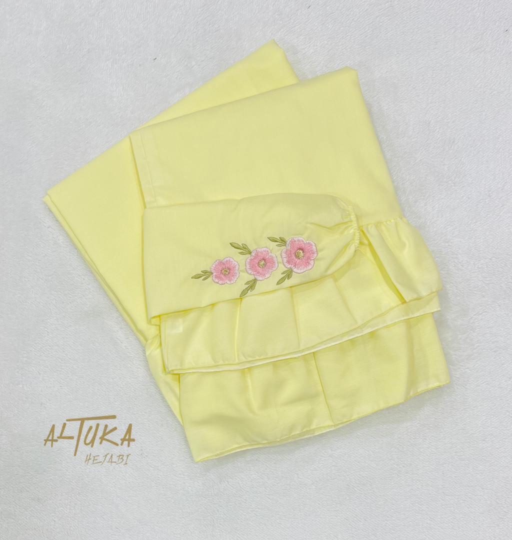 Flower damascus طقم صلاة قماشة تترون عملية ومابتحتاج كوي مع كم مطرز ورد ناعم